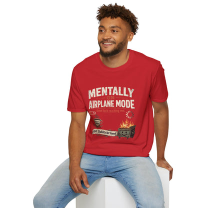 Women’s/Mens Tee: "Mentally on Airplane Mode" T-Shirt — Funny Travel/Introvert Graphic Tee