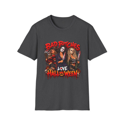 Bad Bitches Love Halloween T-Shirt — Horror Villain Women Graphic Tee