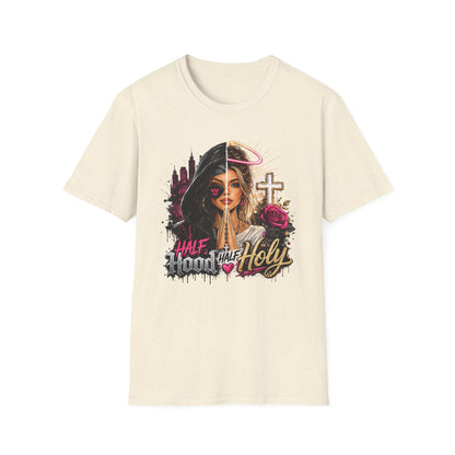 Half Bad Half Holy T-Shirt — Dual-Face Angel & Rebel Graphic Tee