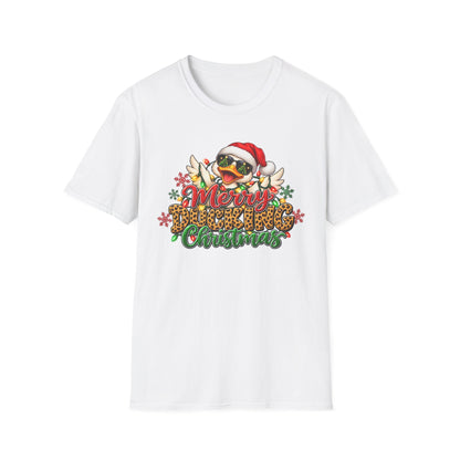 Merry Ducking Christmas T-Shirt — Santa Hat Sunglasses Holiday Tee