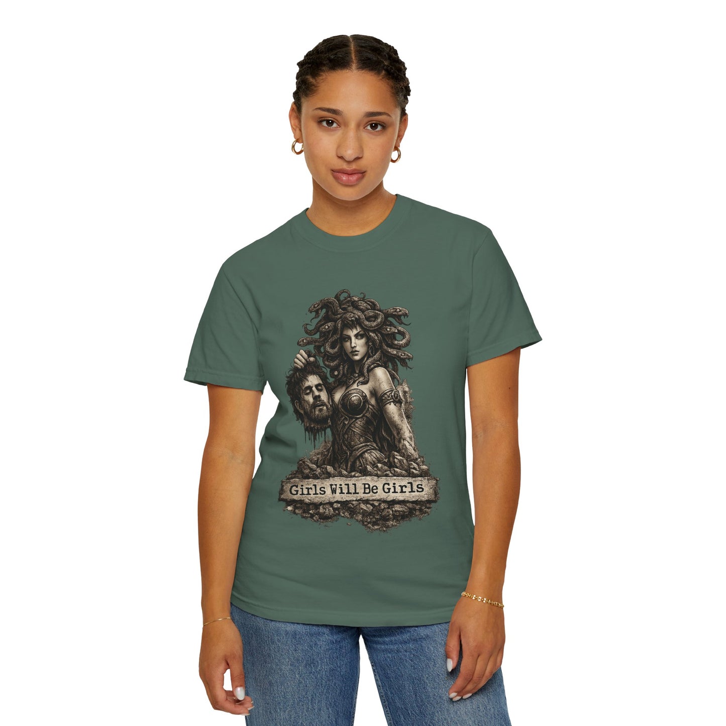Medusa Graphic T-Shirt — 'Girls Will Be Girls' Mythic Punk Tee