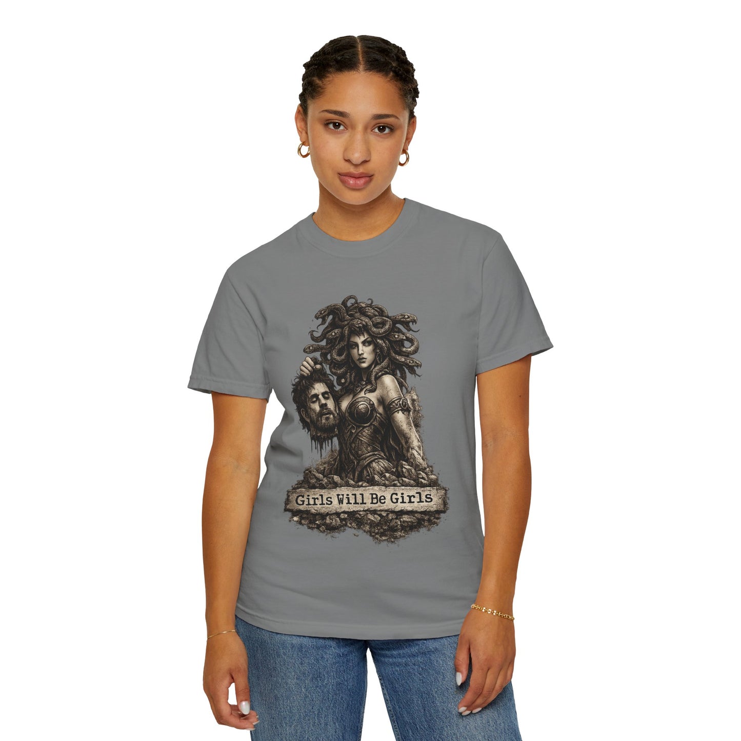 Medusa Graphic T-Shirt — 'Girls Will Be Girls' Mythic Punk Tee