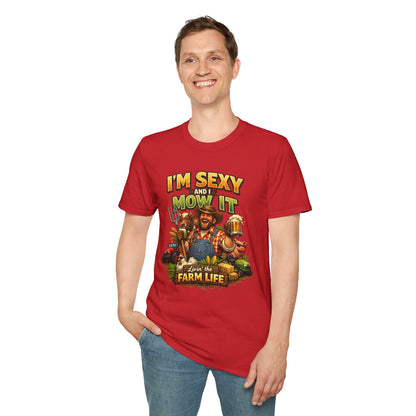 I'm Sexy and I Mow It T-Shirt — Funny Farmer Lawn Care Graphic Tee