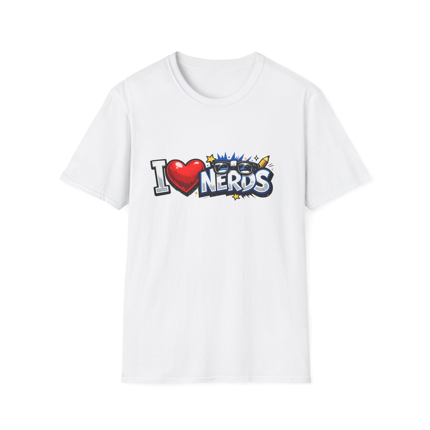 I Heart Nerds T-Shirt — Retro Pop Art "I  Nerds" Graphic Tee for Geek Pride