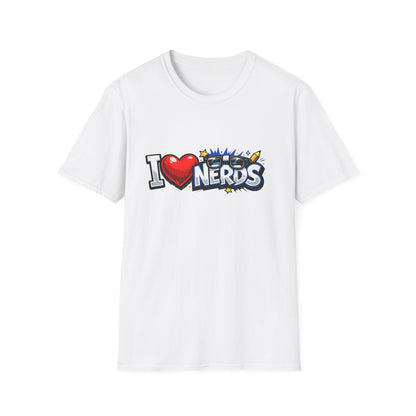 I Heart Nerds T-Shirt — Retro Pop Art "I  Nerds" Graphic Tee for Geek Pride