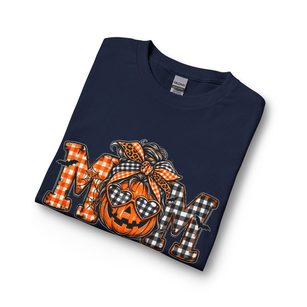 Halloween MOM Pumpkin Plaid Long Sleeve Tee