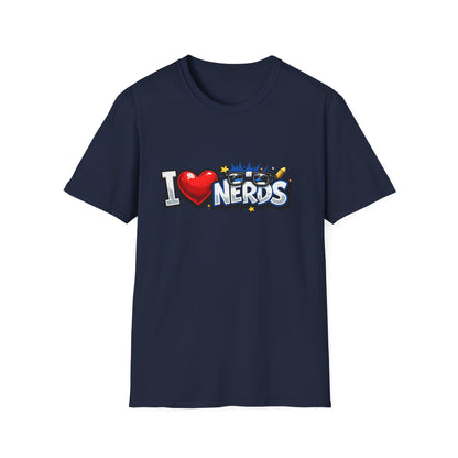 I Heart Nerds T-Shirt — Retro Pop Art "I  Nerds" Graphic Tee for Geek Pride