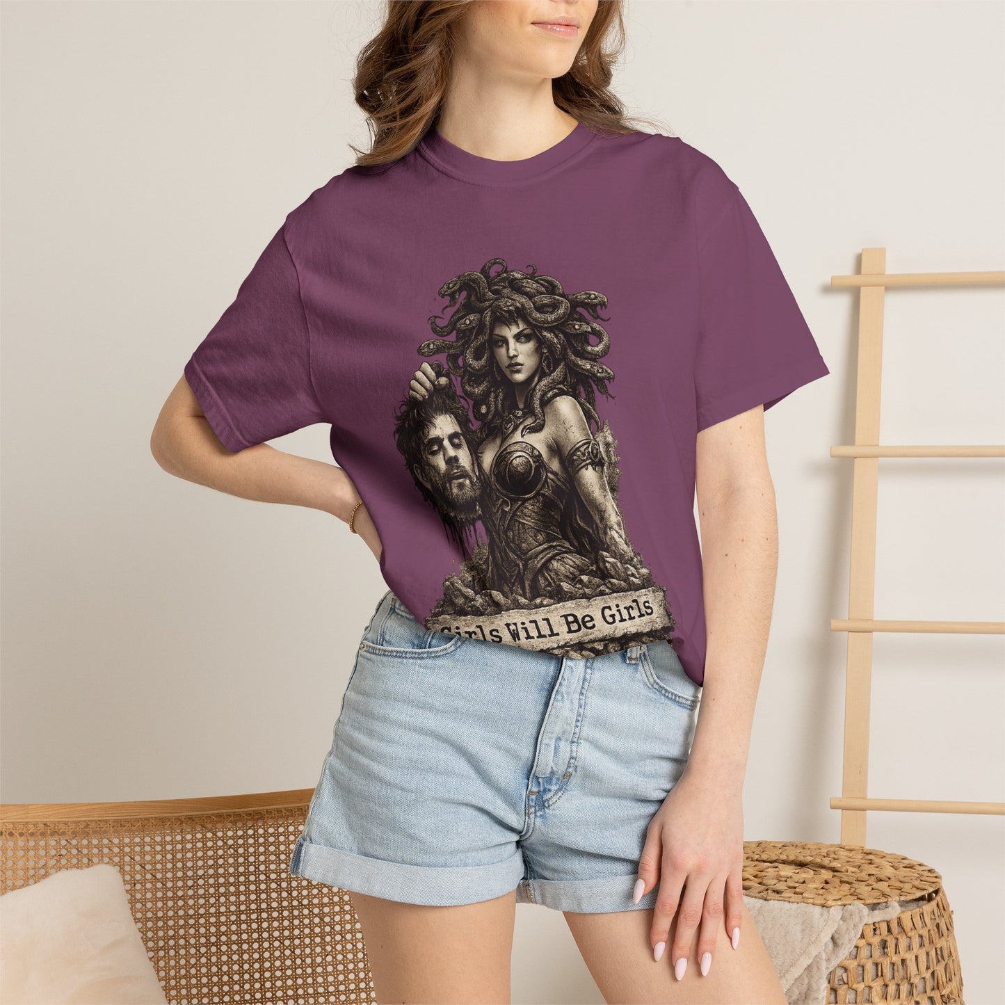 Medusa Graphic T-Shirt — 'Girls Will Be Girls' Mythic Punk Tee