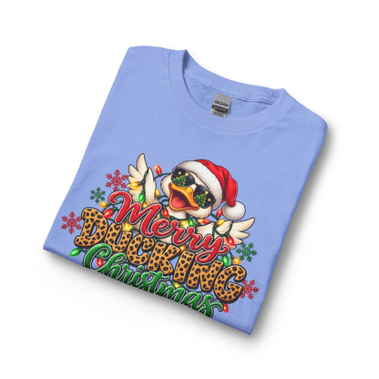 Merry Cheeky Christmas Long Sleeve Tee — Santa Duck Holiday Shirt