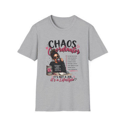 Chaos Coordinator T-Shirt — Funny Mom/Teacher Life Tee ("Chaos Coordinator")