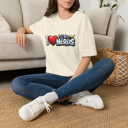 I Heart Nerds T-Shirt — Retro Pop Art "I  Nerds" Graphic Tee for Geek Pride