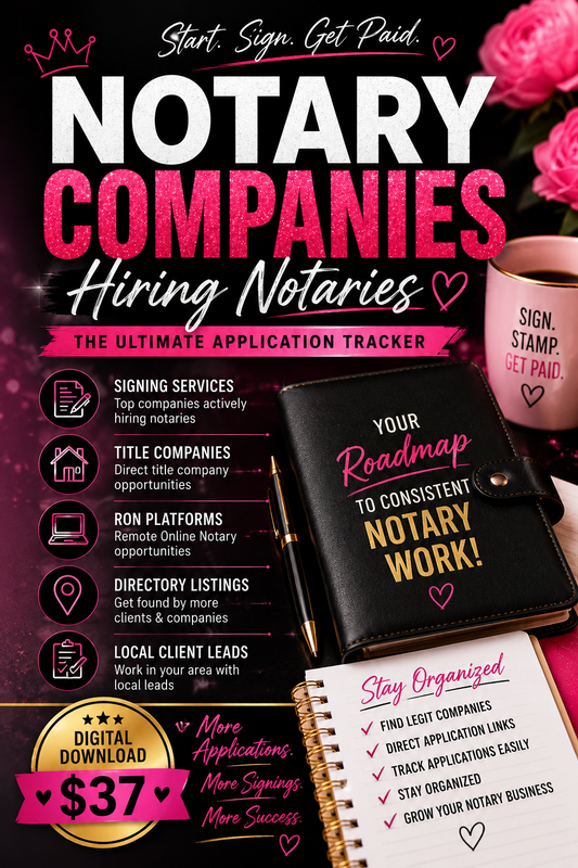 60+ 1099 Notary Companies + Application Tracker